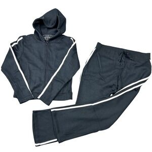 Jordan Craig Vintage Black‎ Athletic Tracksuit Hoodie Pants Set L Full Zip